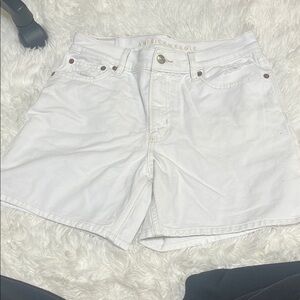 American Eagle Outfitters White Jean Shorts Distressed Cut-Off
